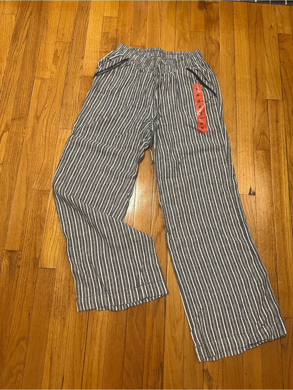 Briggs New York Navy and White Striped Wide-Leg Trousers - NWOT